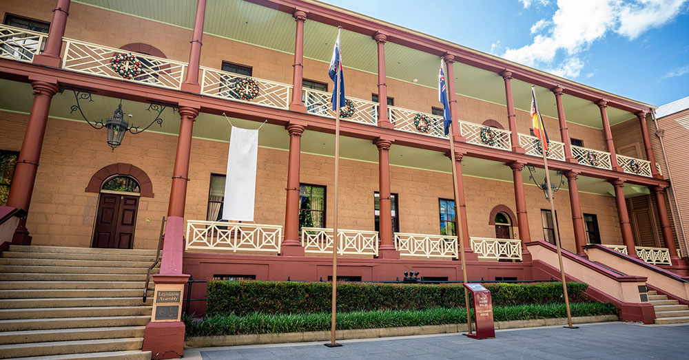 NSW Parliament House in Macquarie Street, Sydney.