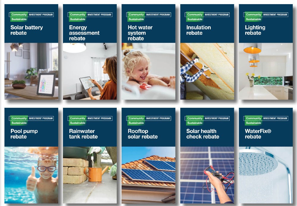 picyures of the front covers of the individual sustainability rebate guidelines