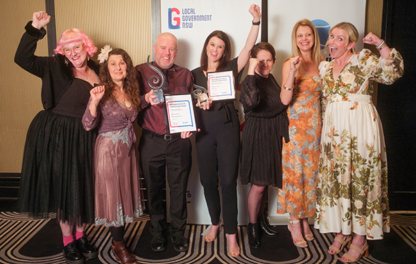 Council staff celebrate a win at a recent Local Government Week Awards ceremony.