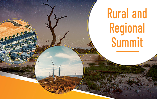 Graphic design tile for Rural and Regional Summit.