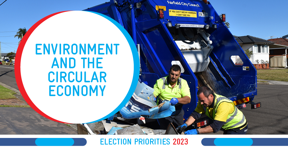 Election Priorities 2023 page banner - Environment and the circular economy.